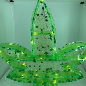 Lighted leaf tray and shelf epoxy resin